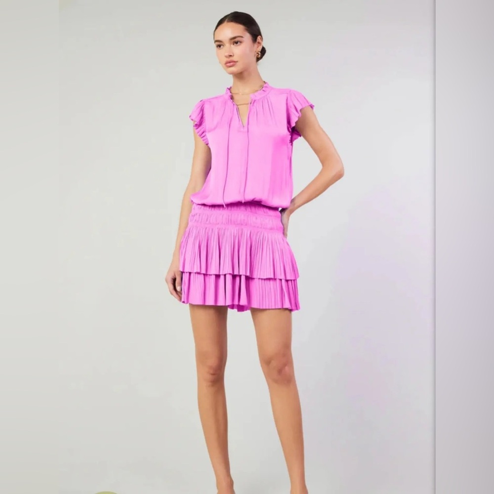Current Air Zoey Pleated Mini Dress, Light Pink Small